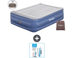 Bestway luchtbed - 2-Persoons - 152 x 203 x 56 cm - Grijs/Blauw - Inclusief pomp - Reparatieset