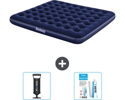 Bestway luchtbed - 2-Persoons - 183 x 203 x 22 cm - Blauw - Inclusief Pomp en Reparatieset