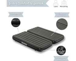 Bestway luchtbed - 3-in1 - 99x188x25 cm (BxLxH) - Groen - 1-Persoons & 2-Persoons