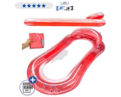 Bestway Opblaasbaar Watermatras 43103 Rood - Luchtbed Met Rugleuning Hoofdsteun En Mesh Bodem - Drijvend Zwembadmatras Voor Strand Meer En Vakantie Tot 90 kg Comfortabel Relaxen Met Ebook
