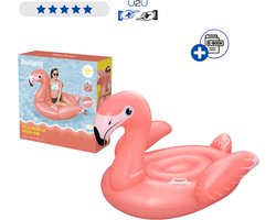Bestway Opblaasbare Flamingo XXL Ligstoel Volwassenen - Grote Roze Pool Float met Handgrepen, Luxe Luchtbed voor Zwembad en Strand, Max 90 kg, 168 x 120 cm, Flamingo Luchtbed, Opblaasbaar Eiland voor Zomer Vakantie en Poolparty Fun - Met Ebook