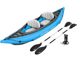 Bestway - Opblaasbare Kayak - Hydro-Force Cove Champion X2 - 2 Persoons - Inclusief Peddels, Stoelen, Handpomp en Vinnen