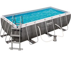 Bestway Power Steel opzetzwembad set stalen frame 404 x201x100 cm - Rotan-look