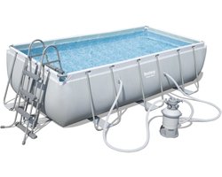 Bestway Power Steel Rectangular 4.04m x 2.01m x 1.00m, Grijs/Blauw