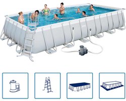 Bestway Power Steel Zwembadset rechthoekig 732x366x132 cm staal 56474