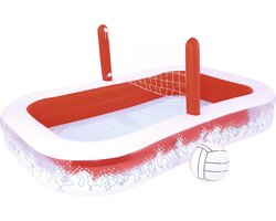 Bestway Speelzwembad Volleybal Rood - 254x168x97 cm - Met opblaasbare volleybal