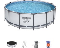 Bestway - Steel Pro MAX - Opzetzwembad inclusief filterpomp en accessoires - 457x122 cm - Rond