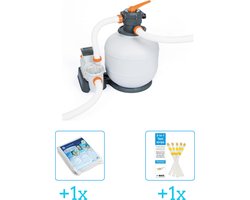 Bestway - Zandfilterpomp 58499 - 8.327 liter per uur inclusief Comfortpool Glasparels - Voor Filterpomp - 20kg (1 stuks) & WAYS Testrips (1 stuks)