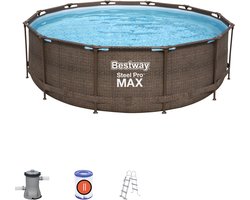 Bestway Zwembad frame steel Pro Max set Rotan Deluxe 366 - 100cm hoog