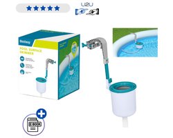 Bestway Zwembad Skimmer 58233 - Automatische Waterreiniger Voor Opzetzwembad En Frame Pool - Oppervlakte Skimmer Voor Bladeren En Vuil Inclusief Aansluitslang En Bevestiging Met Ebook