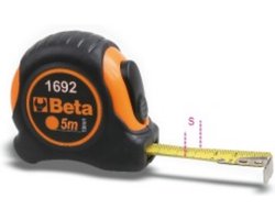 Beta - Rolmaat - Professionele Klasse - 8m x 25mm - Schokbestendige Behuizing
