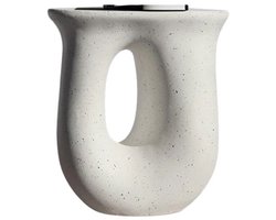 Betaalbare Goederen® Bijzettafel - Wit - U-vormige bijzettafels - bijzettafeltjes woonkamer - bijzet tafel - beton - slaapkamer - woonkamer