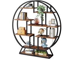 Betaalbare Goederen® Boekenkast - Bruin - Rond - Vrijstaande Kast - Decoratieve Plank - Boekenrek- Boekenkast Kind