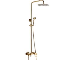 Betaalbare Goederen® Doucheset Goud - Regendouche - Met Thermosstaat - Douchekop - Douchestang - Douche Set - Doucheset Met Thermostaatkraan