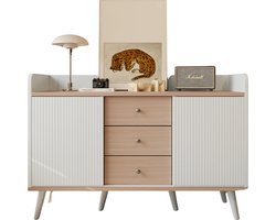 Betaalbare Goederen® Dressoir - 3 Laden - Hout Kleur - Dressoir Kasten - Dressoirs - Woonkamer - Met Opbregplanken