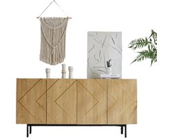 Betaalbare Goederen® Dressoir - Houtkleur - Buffetkast - Dressoir Kasten - Dressoirs - Woonkamer - Met Opbergplanken