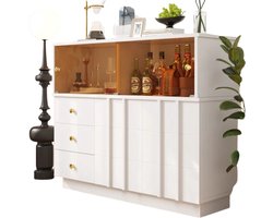 Betaalbare Goederen® Dressoir - Wit - Buffetkast - Dressoir Kasten - Dressoirs - Woonkamer - Met Opbergplanken