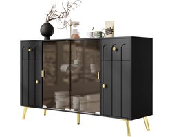Betaalbare Goederen® Dressoir - Zwart - Buffetkast - Design - Dressoir Kasten - Dressoirs - Woonkamer - Met Opbergplanken