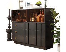 Betaalbare Goederen® Dressoir - Zwart - Buffetkast - Dressoir Kasten - Dressoirs - Woonkamer - Met Opbergplanken