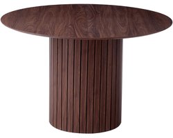 Betaalbare Goederen® Eettafel - hout - bruin - Luxe - eettafel rond - Donkerbruine blad - Rond - Meubels - eettafel - klassiek