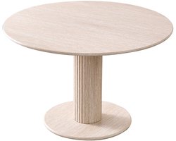 Betaalbare Goederen® Eettafel - hout - ongelakt - Luxe - eettafel rond - Donkerbruine blad - Rond - Meubels - eettafel - klassiek