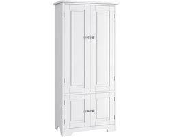 Betaalbare Goederen® hogekast - wit - dressoir - opbergkasten met deuren - buffetkast - keukenblok - keukendressoir - keuken