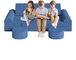 Betaalbare Goederen® Kinder speelbank - blauw - speelgoedbank - speelkussens - bank - meisjes - jongens - zitten - bank