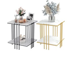 Betaalbare Goederen® koffie meubel - goud - bijzettafel - bijzettafels - bijzettafeltjes woonkamer - bijzet tafel - salon tafel