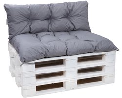 Betaalbare Goederen® Kussenset - tuinpallet - grijs - kussen tuinstoel - kussens tuinstoelen - kussens - buiten - tuin - zomer