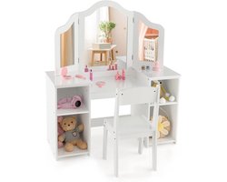 Betaalbare Goederen® Make-up tafel kinderen - Kaptafel - wit - make-up tafel - klaptafels - kaptafel zonder spiegel - make up tafel - bureau