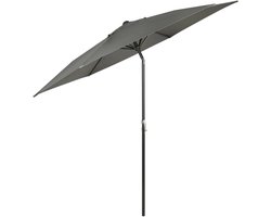 Betaalbare Goederen® Parasol - Grijs - 6hoekig - 270 - parasols - parasol zonder voet - parasolvoet verrijdbaar - tuin - zomer - zon