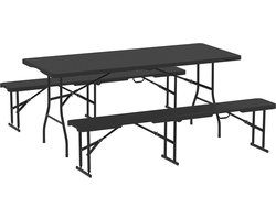 Betaalbare Goederen® picknicktafel inklapbaar met 2 bankjes - RVS - picknicktafel opklapbaar - camping - tuin - picknick tafel - picnicktafel