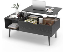 Betaalbare Goederen® Salontafel - rechthoek - zwart - salontafels - salon tafel - salontafel marmer - klassiek - modern - salontafel zwart