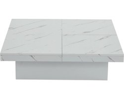 Betaalbare Goederen® salontafel - wit - vierkant - salontafels - salon tafel - salontafel marmer - klassiek - modern - salontafel vierkant