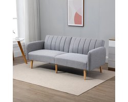Betaalbare Goederen® Slaapbank - Grijs - Slaapbank 2 Persoons - Logeerbed - Slaapbanken - Slaapbanken 2 Personen