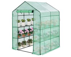 Betaalbare Goederen® Tuinkast - groen - winterproof - inkooptunnel - inlooptunnelkas - inloop tunnelkas - tuinkast - tuinkast hout - tuinkasten voor buit