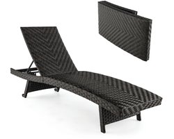 Betaalbare Goederen® zonnebed - zwart - ligbed - zonnebedden ligbedden - ligbed tuin - tuin - zomer - zon - ligbedden - ligbed buiten