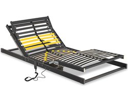 Beter Bed Bossflex 400 Lattenbodem 90 x 200 cm - Elektrisch Verstelbaar - Bedbodem - Bedraad - Max. 120kg - Antraciet/Geel