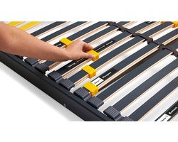 Beter Bed Bossflex 400 Lattenbodem 90 x 200 cm - Handverstelbaar - Bedbodem - Max. 120kg - Antraciet/Geel