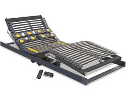 Beter Bed Bossflex 600 Deluxe Lattenbodem 80 x 200 cm - Elektrisch Verstelbaar - Bedbodem - Draadloos - Max. 120kg - Antraciet/Geel