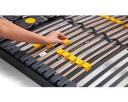 Beter Bed Bossflex 600 Deluxe Lattenbodem 90 x 200 cm - Bedbodem - Vlak - Max. 120kg - Antraciet/Geel