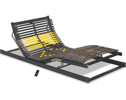 Beter Bed Bossflex 600 Lattenbodem 80 x 200 cm - Elektrisch Verstelbaar - Bedbodem - Draadloos - Max. 120kg - Antraciet/Geel