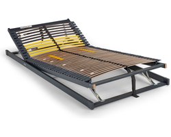 Beter Bed Bossflex 600 Lattenbodem 80 x 200 cm - Handverstelbaar - Bedbodem - Max. 120kg - Antraciet/Geel