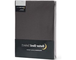 Beter Bed Jersey hoeslaken 90x200cm - zacht en ademend - 100% jersey katoen - hoekhoogte 30 cm - antraciet matrasovertrek
