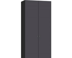 Beter Bed Switchline Kledingkast - Draaideurkast - 101x220x58.5 cm - Zwart/Antraciet