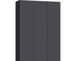 Beter Bed Switchline Kledingkast - Draaideurkast - 152x220x58.5 cm - Zwart/Antraciet