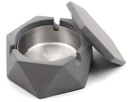 Betonnen Asbak met Deksel, Modern Design voor Binnen en Buiten