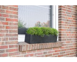 Betonnen Bloembak - Plantenbak Balkonbak - Buiten Planten - Vorstbestendig Beton - 18x80x18 cm - Antraciet