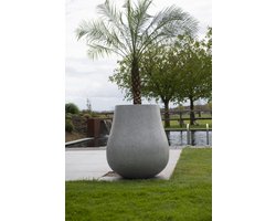 Betonnen bloembak rond Ash XXL (88x100 cm) Grey | Voor buiten én binnen!