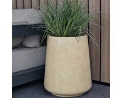 Betonnen bloembak rond Atlas M (37x54 cm) Cream | Voor buiten én binnen!